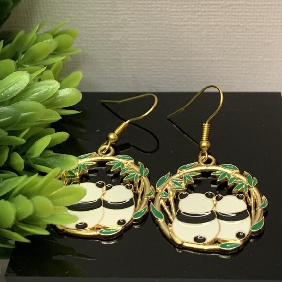 Panda Earrings, Panda Bear Jewelry, Panda Bear Earrings, Gift Idea, Cute Earring - Picture 1 of 4